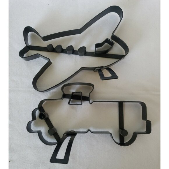 Pancake Ring Mold Lot 9 Holiday Truck Plane Cookie Heart Amaco Handles Non Stick - Picture 9 of 16